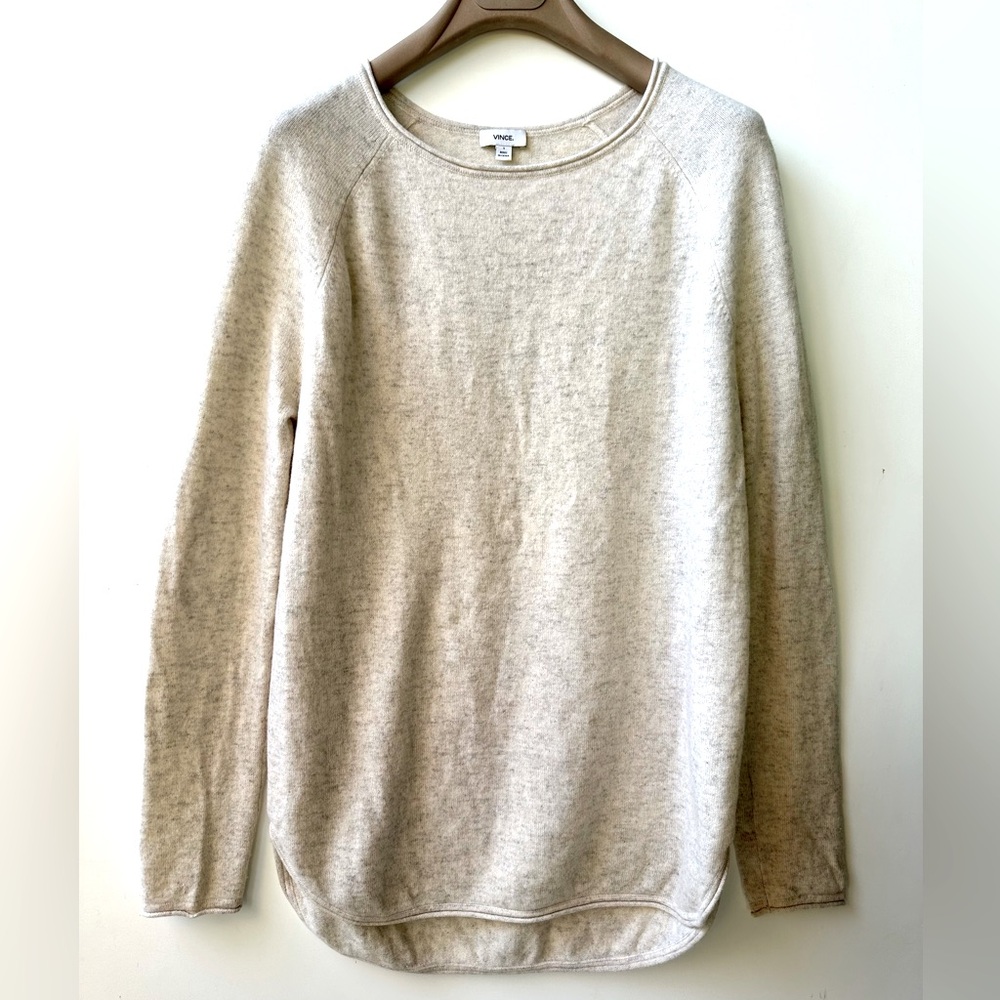 Vince Cashmere Wool Long Relaxed Women's light Greige Sweater, S